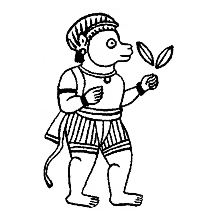 Hanumān, em desenho a traço