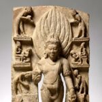 Escultura de arenito (Uttar Pradesh, c. 1000): Agni, o deus do fogo
