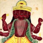 Pintura (Kalighat, Calcutá, c. 1890): Brahmā