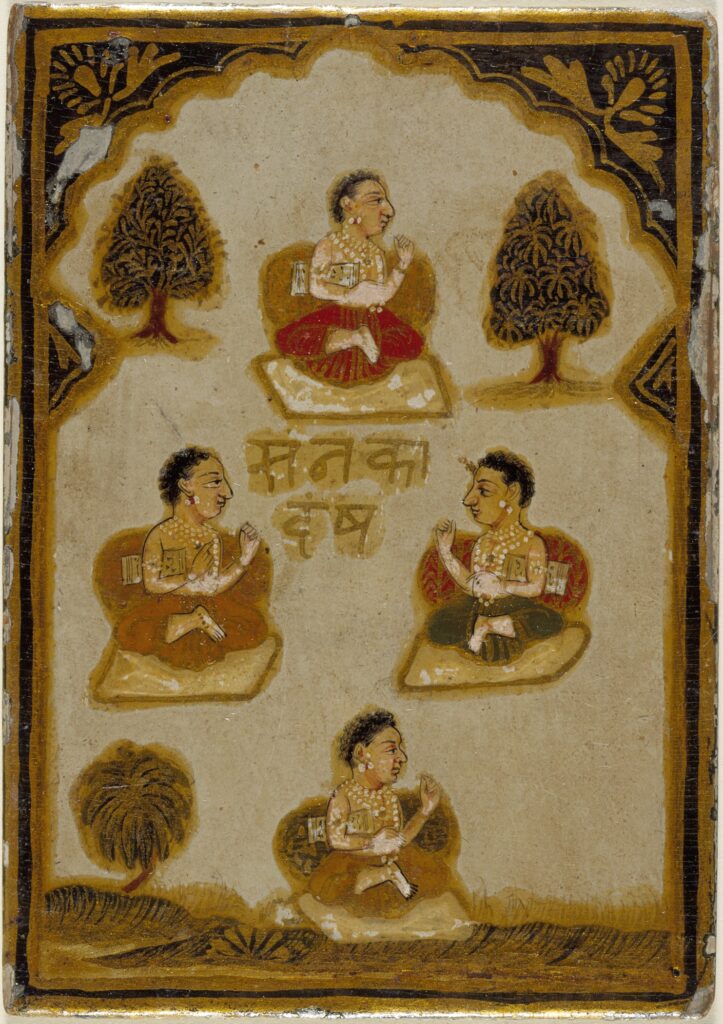 Arte indiana com sábios e yogis