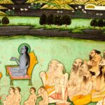 Pintura (Kishangarh, Rajasthan, c. 1800): Kṛṣṇa conversa com os anciãos