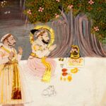 Pintura (Mewar, Rajasthan, c. 1712–15): O Mahārāṇā Saṅgrām Siṅgh II adora um liṅga