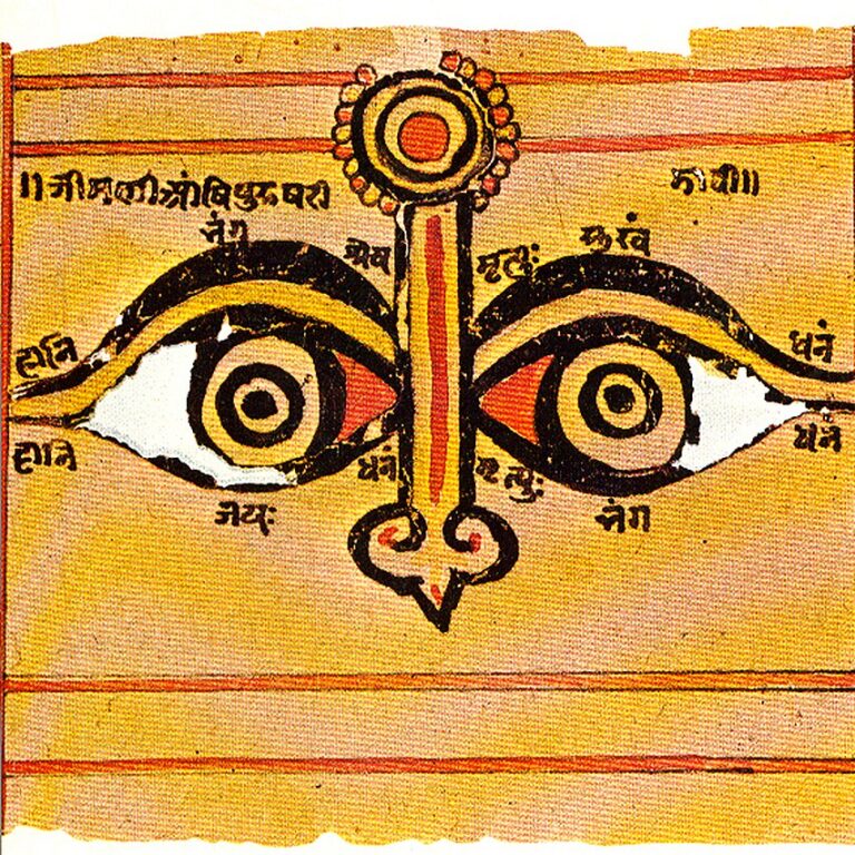 Os olhos da Devī pintados