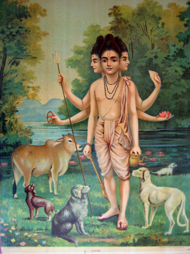 Arte indiana com sábios e yogis