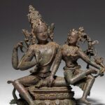 Bronze (Bengala, período Pāla, séc. IX): Śiva e Pārvatī