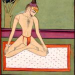 Miniatura da Jogapradīpikā (c. 1830): Yogi em mahābandha